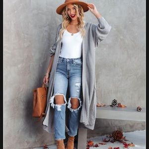 Gray cardigan duster. Vici - NEW